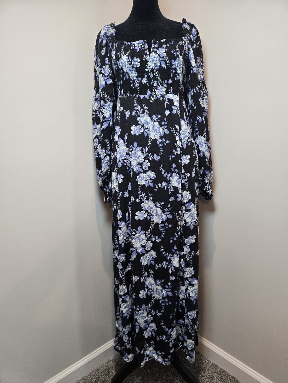 Free People Jaymes Midi Dress Women's Medium Cottagecore Fairy Flower Smocked